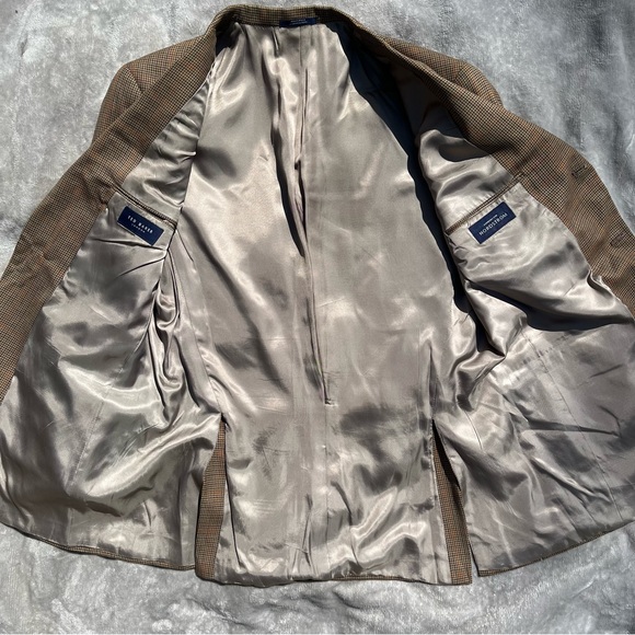 TED BAKER LONDON Houndstooth Blazer - Caramel Brown & Cream - 46L - Picture 2 of 16